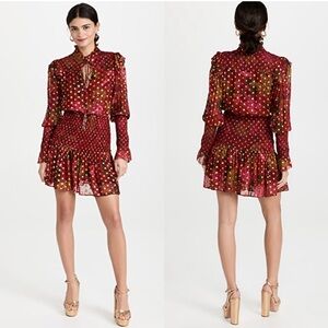 FARM Rio Banana Flowers Long Sleeve Mini Dress